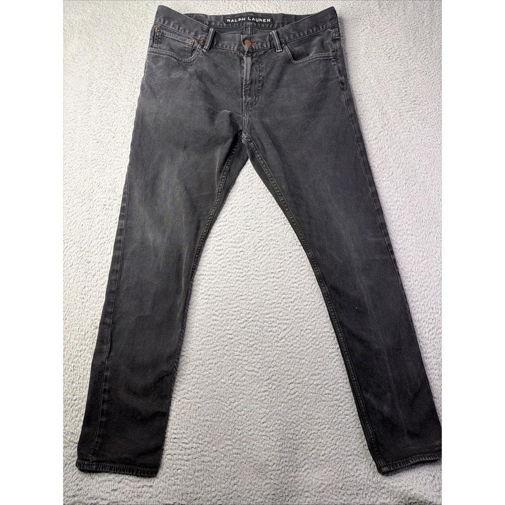 Polo Ralph Lauren Black Label Prospect Straight Gray Mens Jeans 34x32 (34x30)